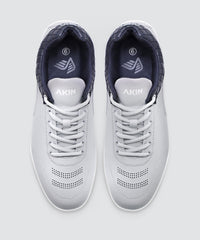 Top view of grey AKIN driving shoe for car enthusiasts.